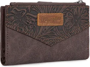× Wrangler Small Wallet for Women Designer Bifold Wallet Embossed Women'S Wallets, Card Cases & Money Organizers, Coffee