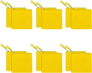 12 Pack DIY Craft Cotton Canvas Bag, Multi-Purpose Cosmetic Bag Makeup Pouches with Zipper Travel Toiletry Bag (XS, Yellow)
