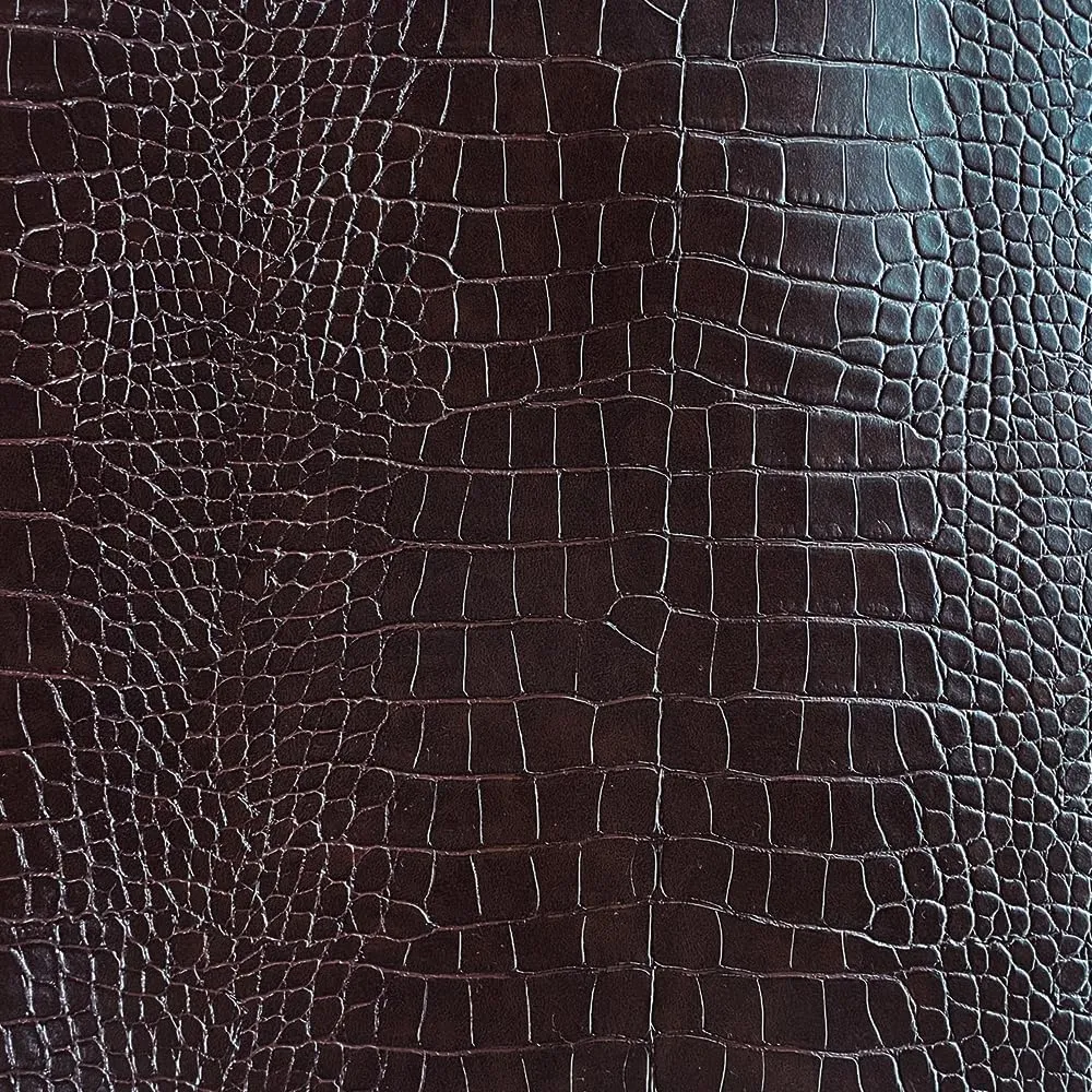 12 x 53 Glossy Embossed Crocodile Texture Faux Leather Roll Synthetic Leather Crafts Fabric for Wallets Keychains 12x53inch