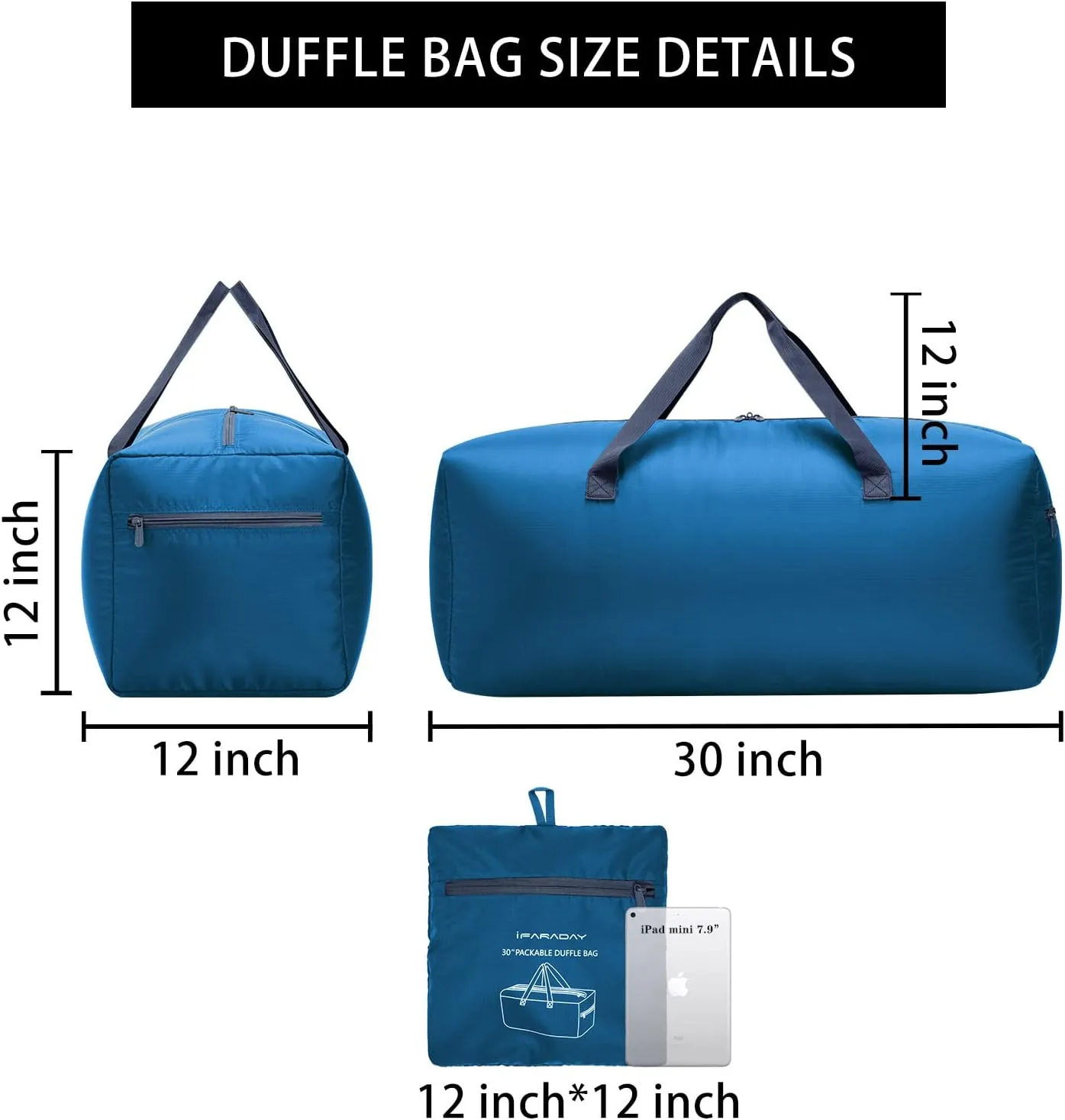 2 Packs Foldable Duffel Bag 30" / 75L Lightweight with Water Rresistant for Travel