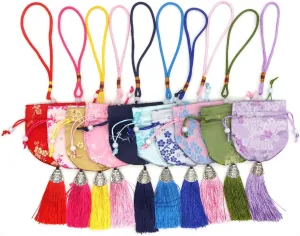 20 Pcs Chinese Sachet Silk Brocade Coin Bags Pouches with Drawstring Jewelry Gift Bag Candy Sachet Bag.