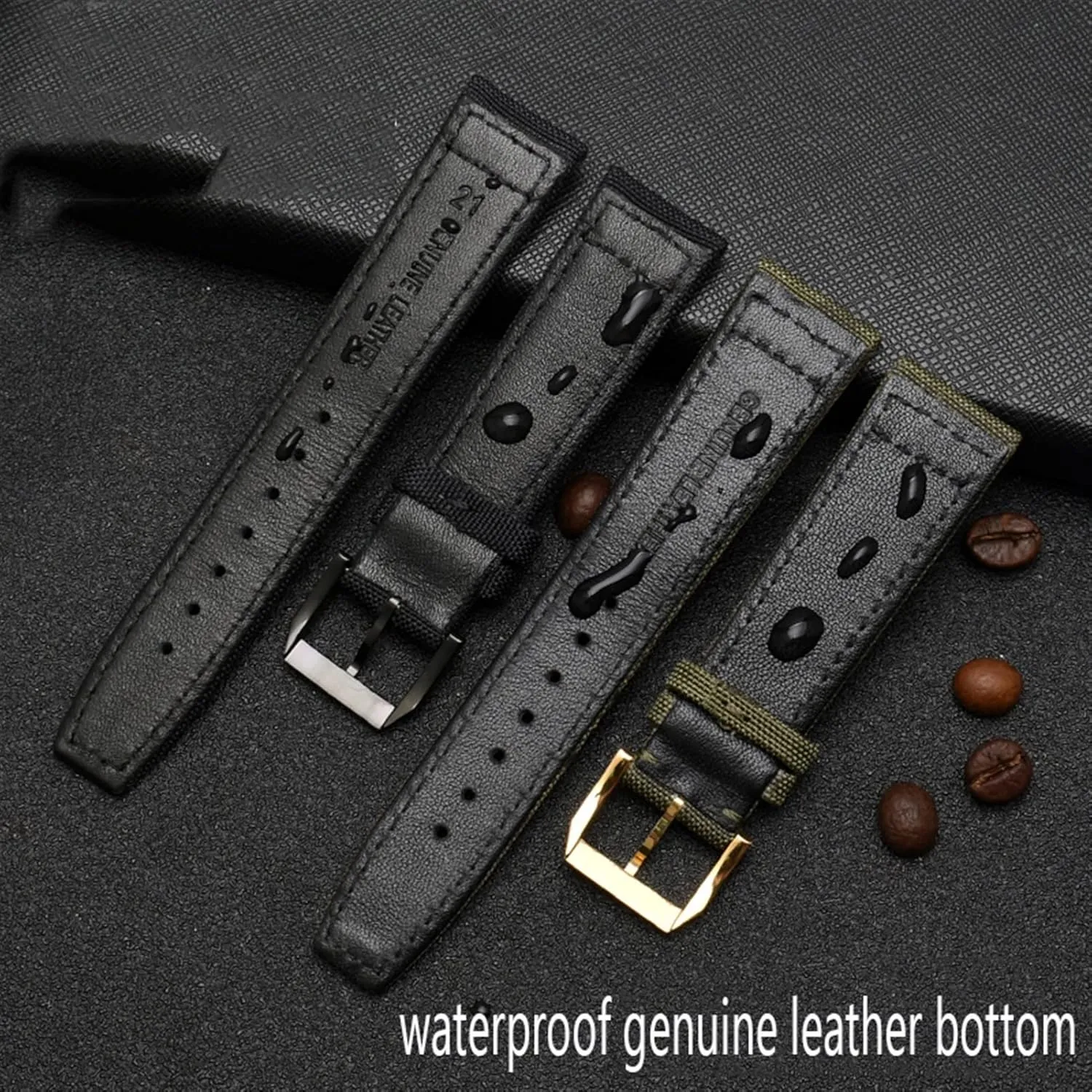 20mm 21mm 22mm For IWC Pilot Spitfire Timezone TopGun Strap Green Black Belts Wristwatch Straps Nylon Canvas Fabric Watch Band