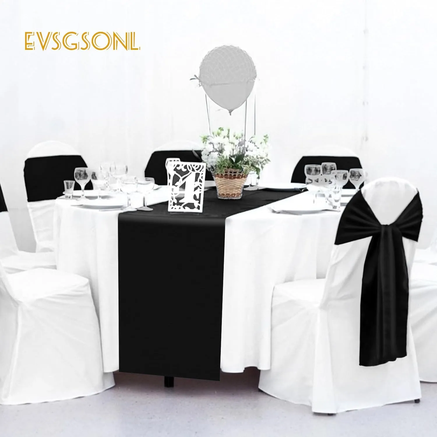 20Pack Satin Table Runner 12 x 72 Inch,Black Satin Silk Table Runner Smooth Table Runners for Wedding Bridal Baby Shower Banquet Birthday Party Table Decoration