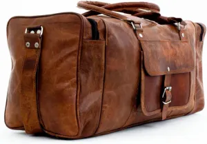 22 Inch Large Duffel Bag Travel Gym Sports Overnight Weekend Leather Bag