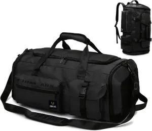 3 in 1 Gym Bag for Men and Women, 65L Large Capacity Travel Duffle Bags Convertible Backpack Weekender Overnight Bag with Shoes Compartment and Dry and Wet Separation