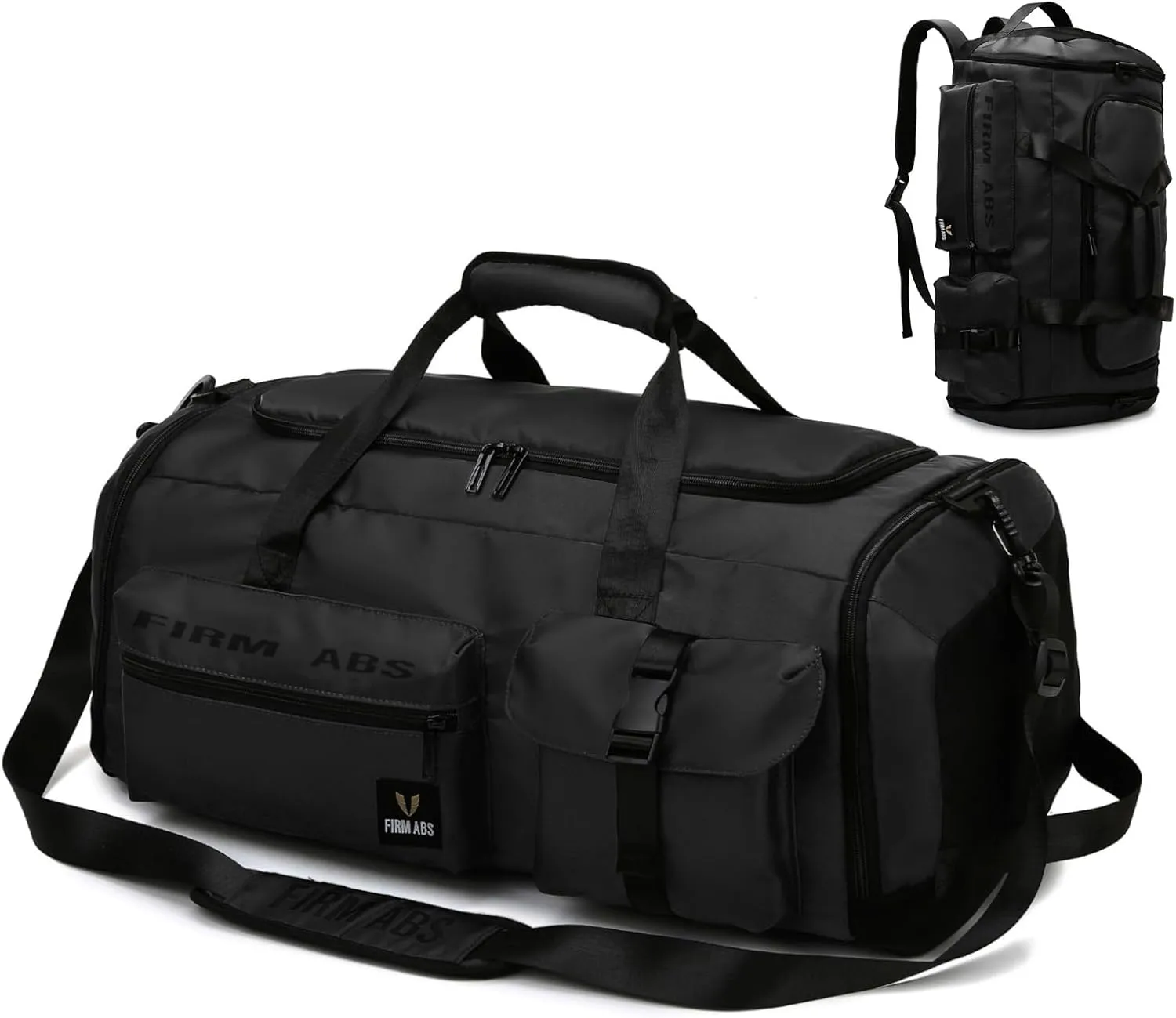 3 in 1 Gym Bag for Men and Women, 65L Large Capacity Travel Duffle Bags Convertible Backpack Weekender Overnight Bag with Shoes Compartment and Dry and Wet Separation