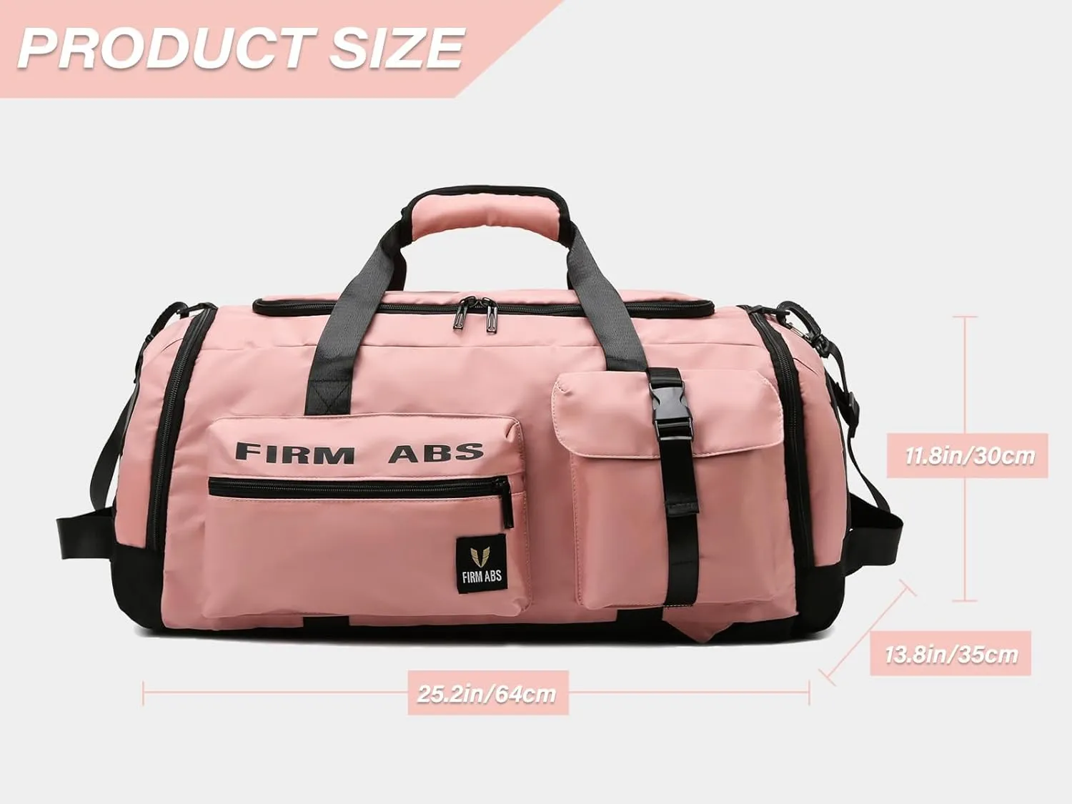 3 in 1 Gym Bag for Women, 65L Large Capacity Travel Duffle Bags Convertible Backpack Weekender Overnight Bag with Shoes Compartment and Dry and Wet Separation
