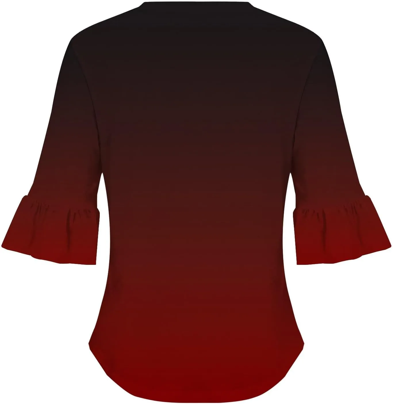 3/4 Sleeve Tops for Women Casual Ruffle V Neck T Shirts Three Quarter Length Work Blouses Dressy Tunic Tops