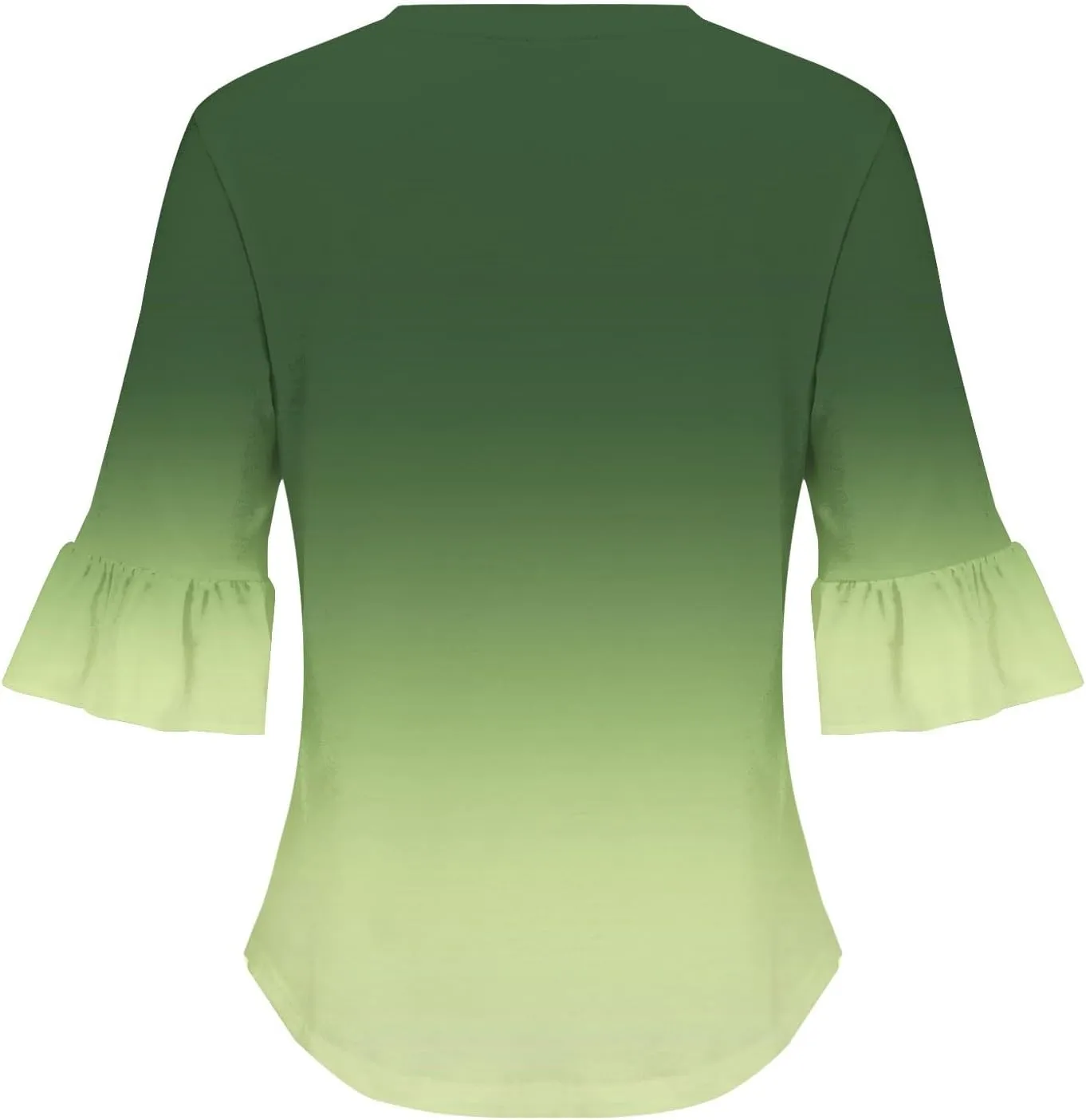 3/4 Sleeve Tops for Women Casual Ruffle V Neck T Shirts Three Quarter Length Work Blouses Dressy Tunic Tops