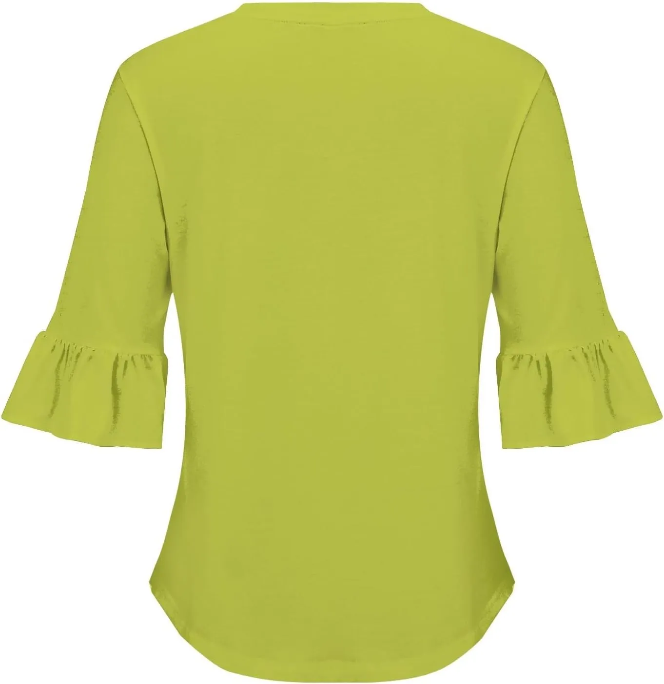 3/4 Sleeve Tops for Women Casual Ruffle V Neck T Shirts Three Quarter Length Work Blouses Dressy Tunic Tops