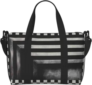 3D Vortex Optical Illusion Square Travel Bag Weekender Bags for Women Men Carry on Overnight Bag Tote Bag Yoga Gym Bag With Adjustable Straps for Gym, Work, Personal Items