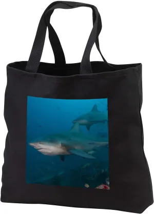3dRose Danita Delimont - Fish - South Pacific, Fiji. Bull sharks. - Tote Bags (tb_345564)