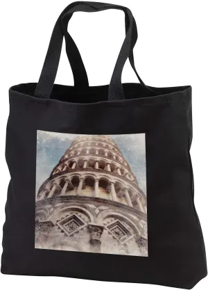 3dRose Image Of Watercolor Close-up Of The Leaning Tower Of Pisa... - Tote Bags (tb_340509)