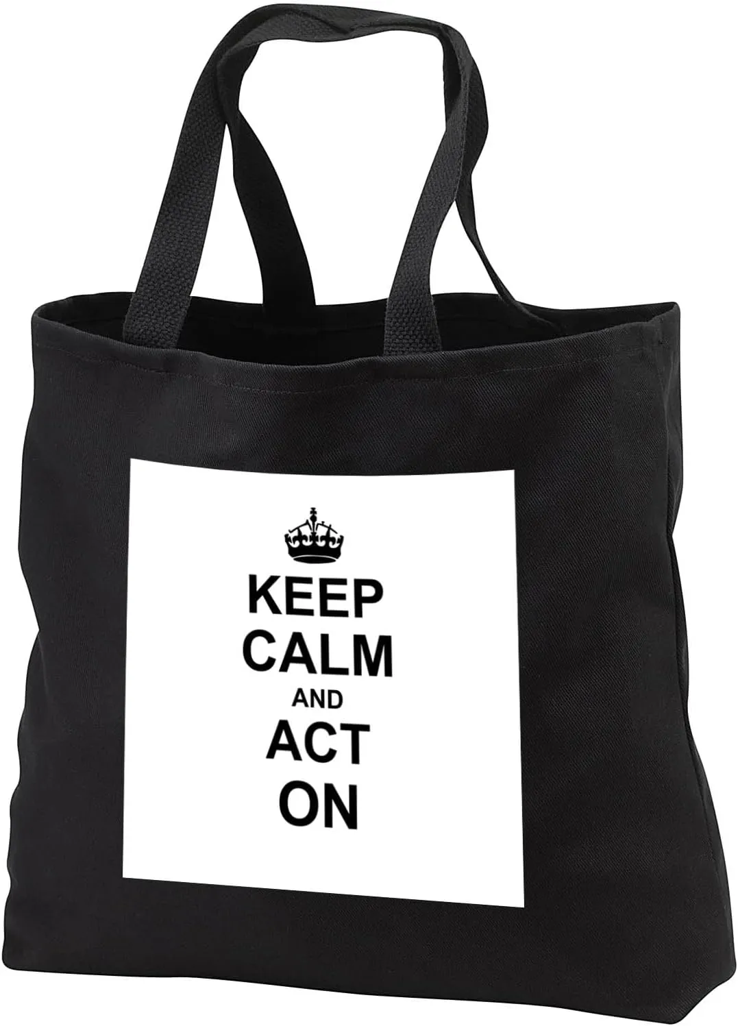 3dRose Keep Calm and Act on - humorous gift for an actor actress acting coach or theater drama teacher Tote Bag