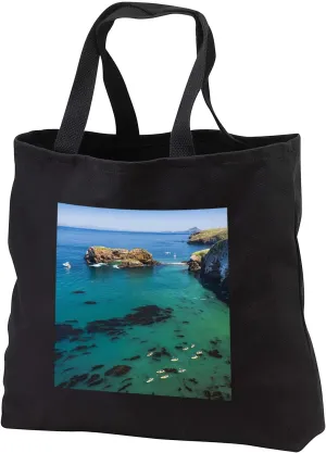 3dRose Scorpion Cove, Santa Cruz Island, Channel Islands N.P., California. - Tote Bags (tb_346376)