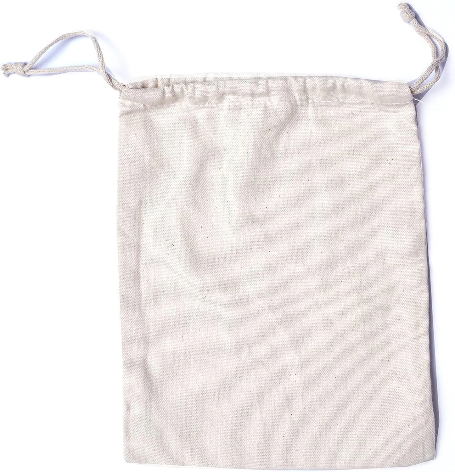 3"x5" Reusable Eco friendly 100% Cotton Double Drawstring string bag "premium quality" (Natural Color)-100 count pack