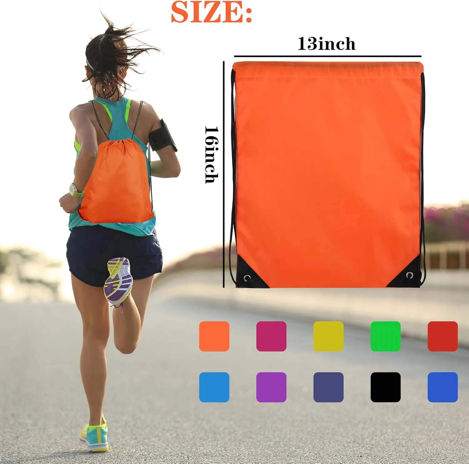 42 Pcs Drawstring Backpack Bags Sack Pack Cinch Tote Sport Storage Polyester Bag for Gym Traveling（20 Colors）