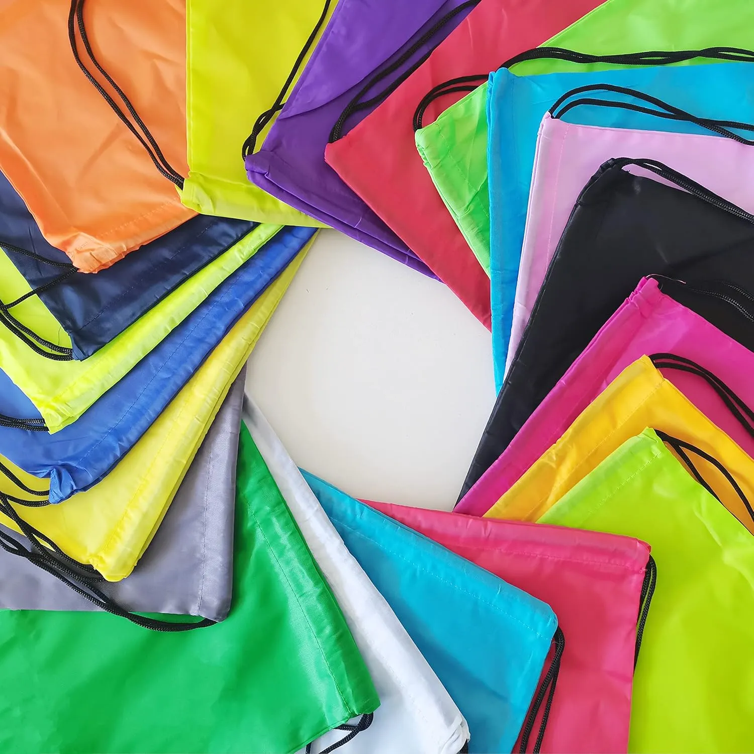 42 Pcs Drawstring Backpack Bags Sack Pack Cinch Tote Sport Storage Polyester Bag for Gym Traveling（20 Colors）