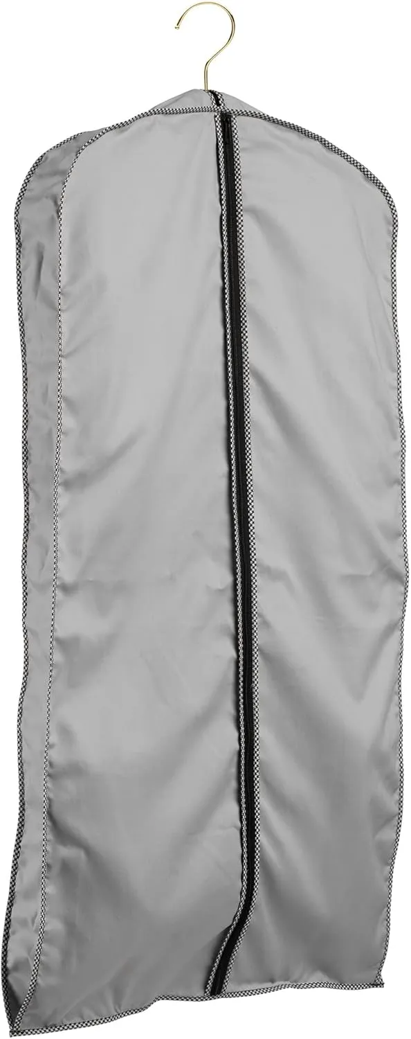 45" Luxury Fur Coat Cotton Blend Cloth Garment Bags for Travel & Hanging Clothes (Grey - Houndstooth Trim) - Suit Covers Garment Bag for Men & Women Dress Bag - Closet Storage Suit Bag, Coat Storage