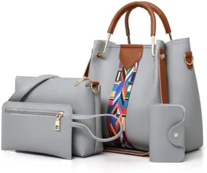 4pcs Hobo Tote and Purse Satchel for Women Top-handle Handbag PU Shoulder Bag Clutch Card Holder