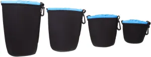 4Pcs Neoprene Camera Lens Pouch Lens Storage Bags for Cameras Against Scratches and Impact for Photographers