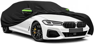 5-Layer All-Weather Waterproof Light-Weight Car Cover for BMW 530.Full Car Cover Outdoor Waterproof Sun Rain Snow Hail Protection,with a Free Storage Bag (Black 1994-1995)