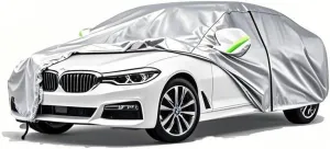 5-Layer All-Weather Waterproof Light-Weight Car Cover for BMW ActiveHybrid 7 2014-2015.Full Car Cover Outdoor Waterproof Sun Rain Snow Hail Protection,with a Free Storage Bag (Silver)