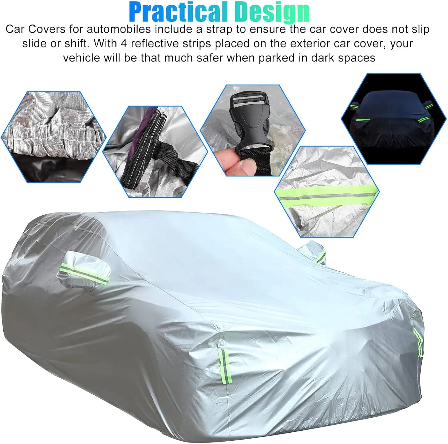 5-Layer All-Weather Waterproof Light-Weight Car Cover for Toyota MR2.Full Car Cover Outdoor Waterproof Sun Rain Snow Hail Protection,with a Free Storage Bag (Silver MR2 1992-1995)