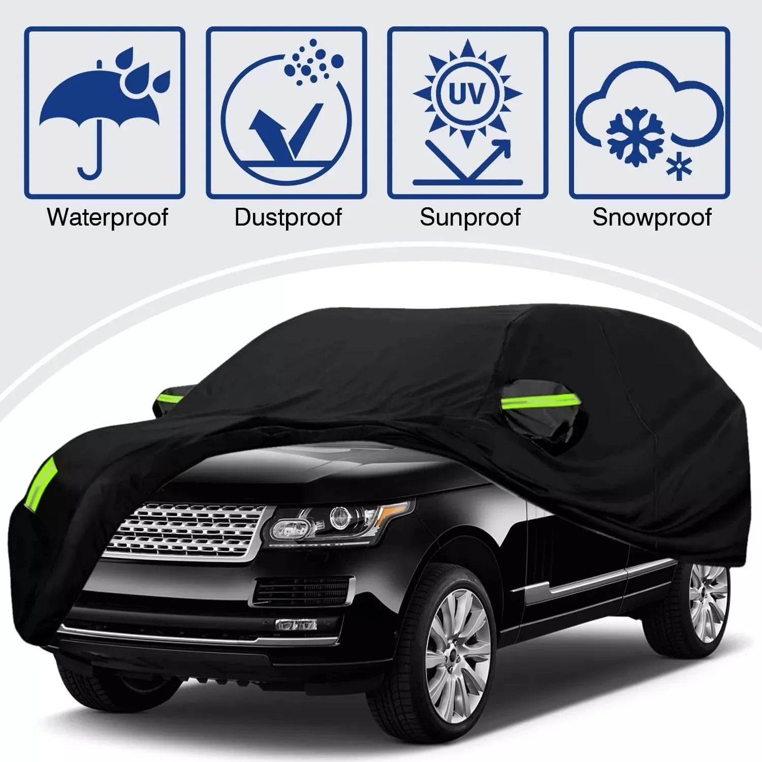 5-Layer All-Weather Waterproof Light-Weight Car Cover for Toyota Sequoia.Full Car Cover Outdoor Waterproof Sun Rain Snow Hail Protection,with a Free Storage Bag (Black Sequoia 2008-2022)