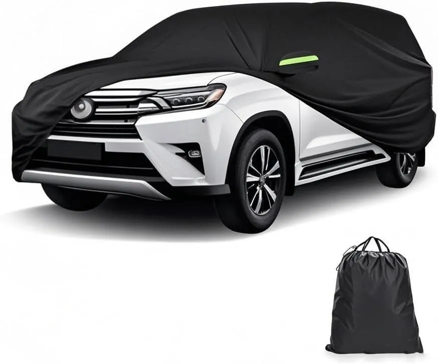 5-Layer All-Weather Waterproof Light-Weight Car Cover for Toyota Sequoia.Full Car Cover Outdoor Waterproof Sun Rain Snow Hail Protection,with a Free Storage Bag (Black Sequoia 2008-2022)