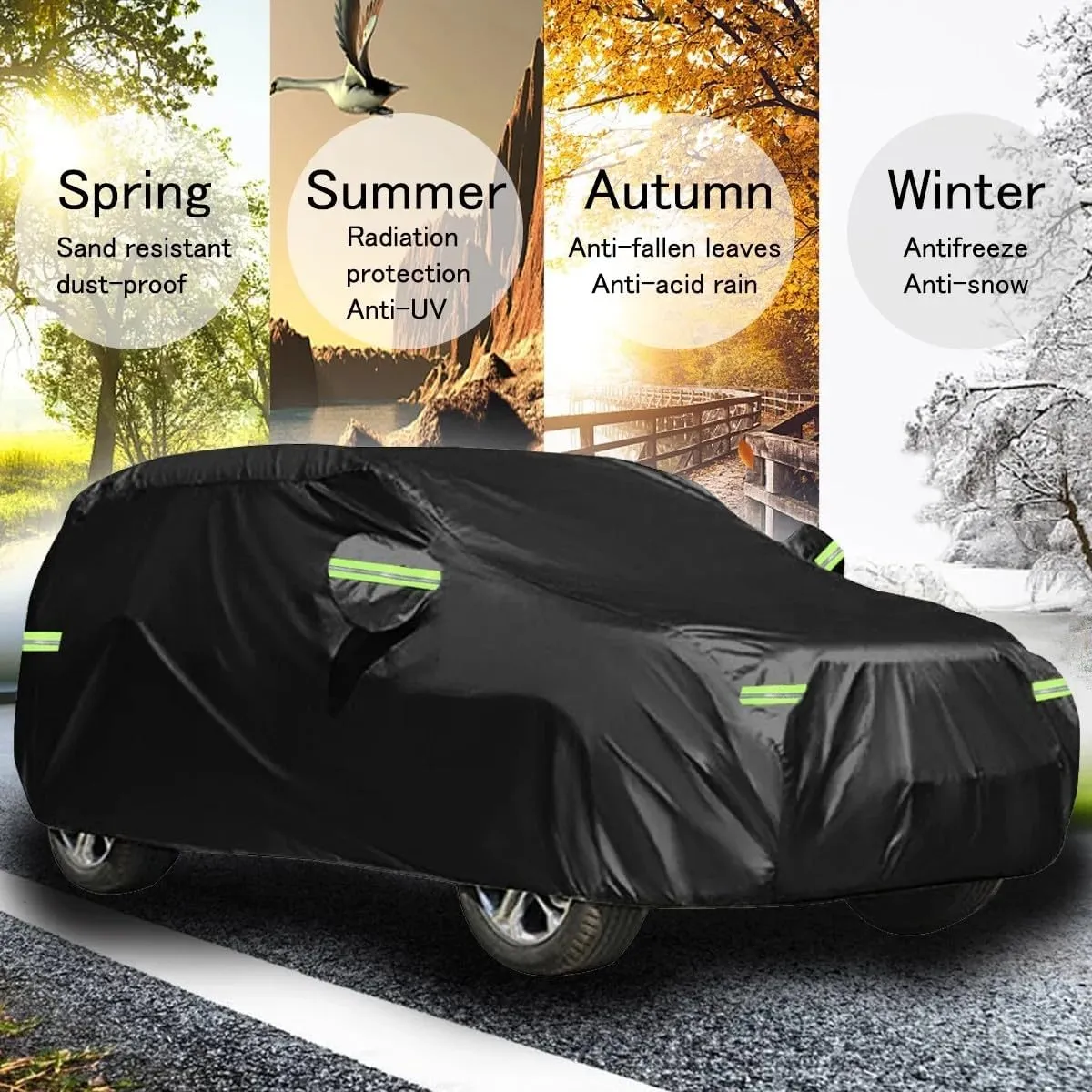 5-Layer All-Weather Waterproof Light-Weight Car Cover for Toyota Sequoia.Full Car Cover Outdoor Waterproof Sun Rain Snow Hail Protection,with a Free Storage Bag (Black Sequoia 2008-2022)