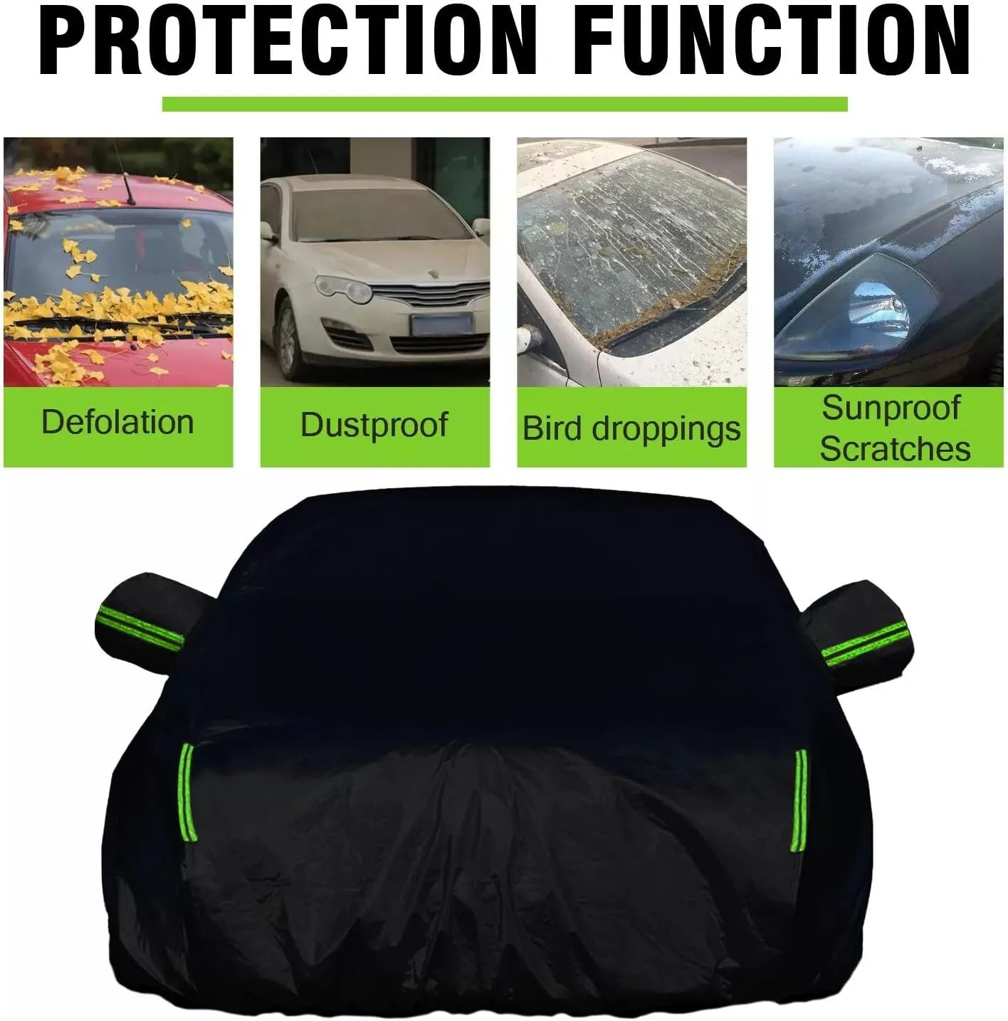 5-Layer All-Weather Waterproof Light-Weight Car Cover for Toyota Yaris.Full Car Cover Outdoor Waterproof Sun Rain Snow Hail Protection,with a Free Storage Bag (Black Yaris 2007-2011)
