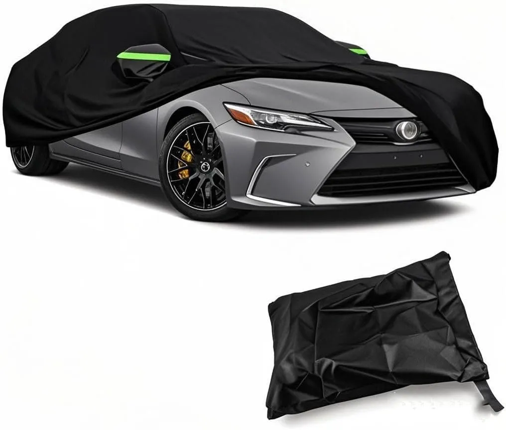 5-Layer All-Weather Waterproof Light-Weight Car Cover for Toyota Yaris.Full Car Cover Outdoor Waterproof Sun Rain Snow Hail Protection,with a Free Storage Bag (Black Yaris 2007-2011)