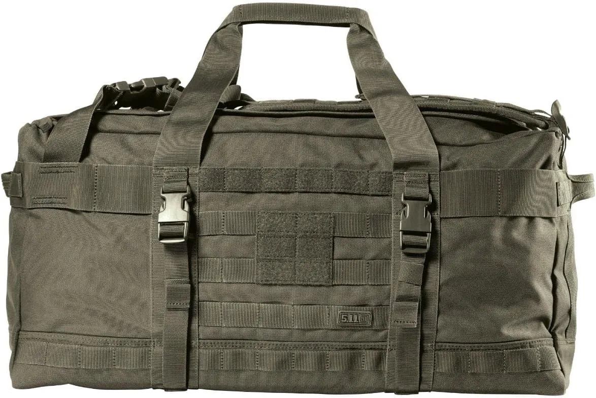 5.11 Tactical Duffel Bag Backpack for Travel, Waterproof, Large Rush LBD Lima 56L, Ranger Green, Style 56294ABR