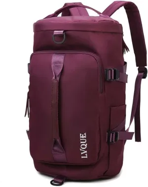 55L Unisex Wet & Dry Separation Gym Bag With Shoes Compartment,Pack Duffel Bag With Hidden Removable Straps.