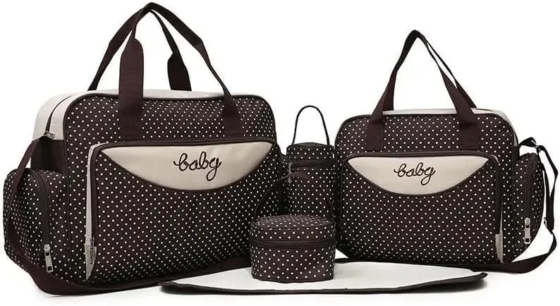 5pcs Diaper Bag Tote with Pacifier Case, Large Tote Diaper Bag for Women with Shoulder Straps, Cute Hospital Baby Diaper Tote Bag for Mom, Newborn Baby Diaper Maternity Bag
