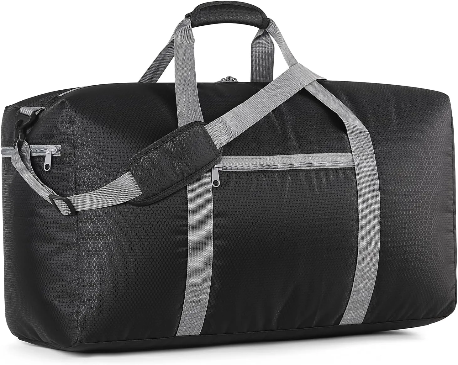 65L Foldable Travel Duffle Bag - Large Luggage Storage Bag for Weekender Travel Sport Camping - Black