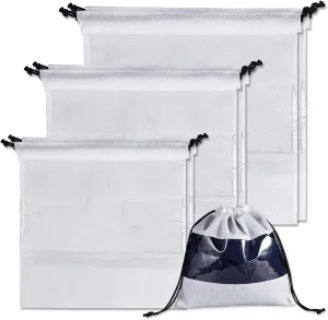 6Pcs 3 Sizes Non Woven Fabric Cloth Storage Pouches, Dustproof Drawstring Bag, String Dust Pouch for Purse Handbags Packing Shoe Pouch Bag
