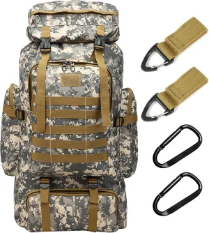 70L Hiking Backpack for Men, Waterproof Lightweight Camping Backpack, Military Rucksack with Molle, 3-Day Assault Pack for Travel, Climbing, Outdoor Sports (Urban Camouflage)