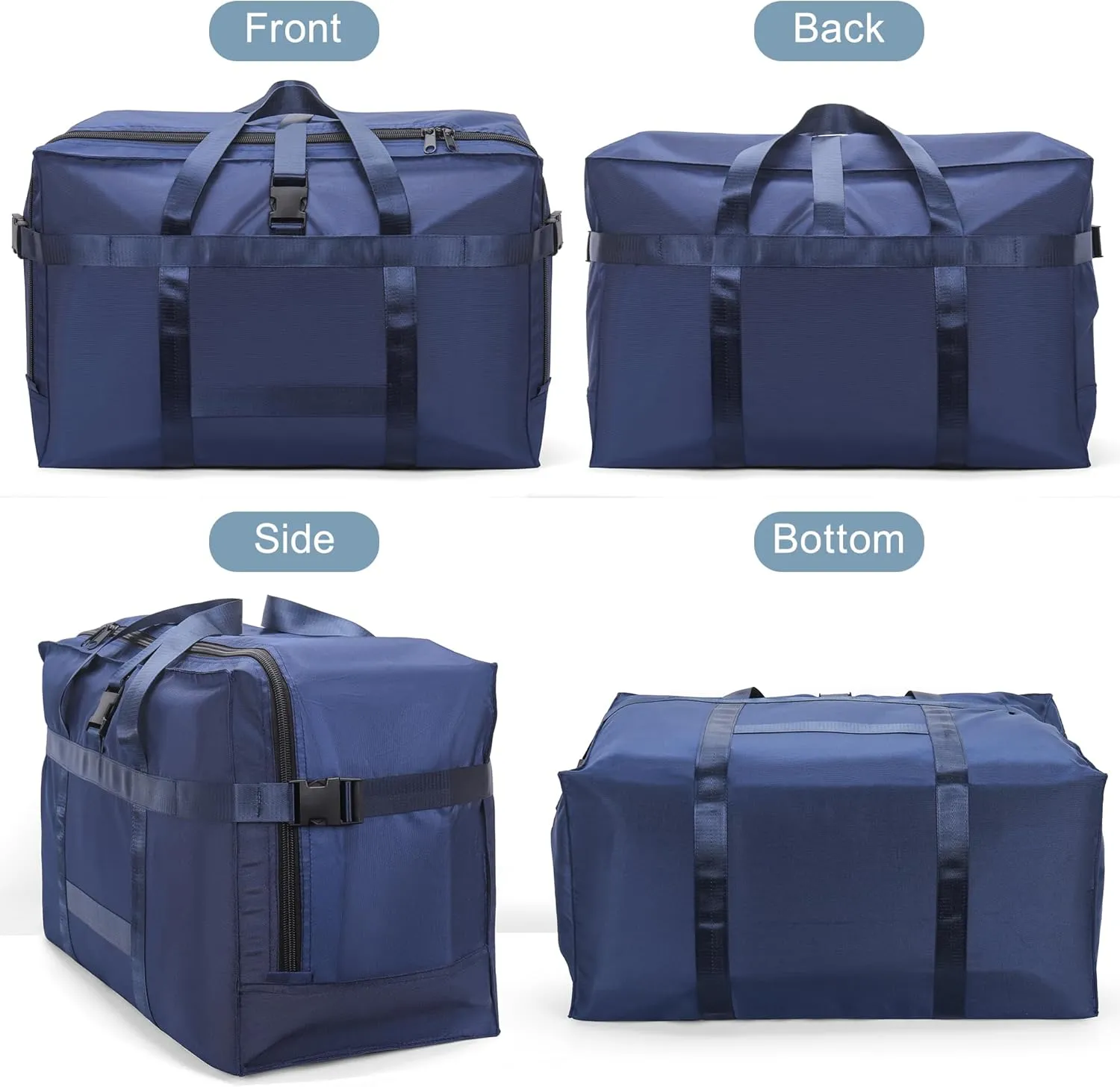 80L Foldable Travel Duffle Bag for Men and Women - Large Collapsible Duffel Bag - Waterproof Overnight Weekender Bag for Travel, Moving