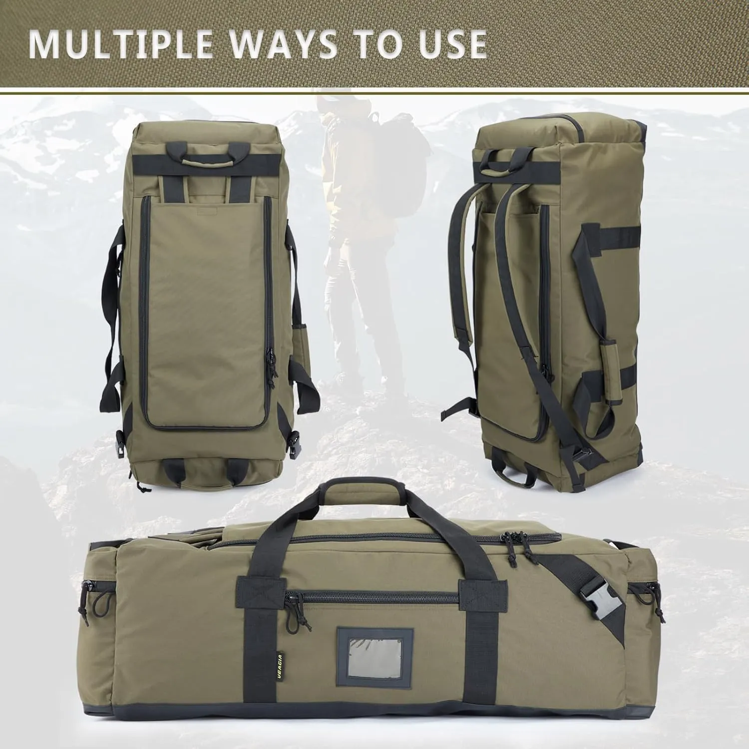 86l Large Duffel Bag For Travel, Gym & Sports - Water Repellent Polyester, Hidden Straps, Shoe Compartment - Perfect Luggage Duffle Bag Or Backpack For Men & Women