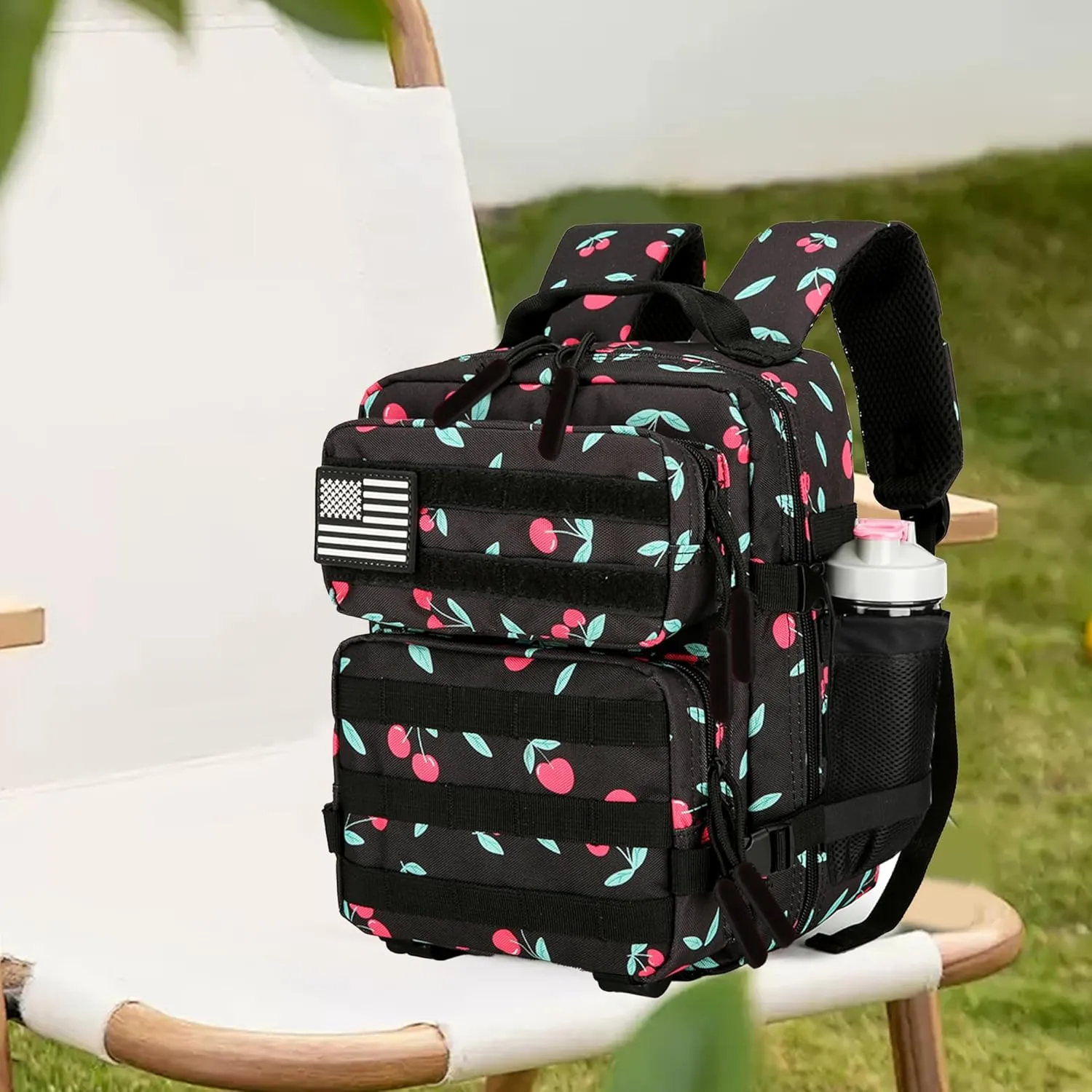 9L Mini Tactical Backpack for Men and Women, Tactical Backpack Small for Hiking, Small Tactical Bag (Cherry Black)