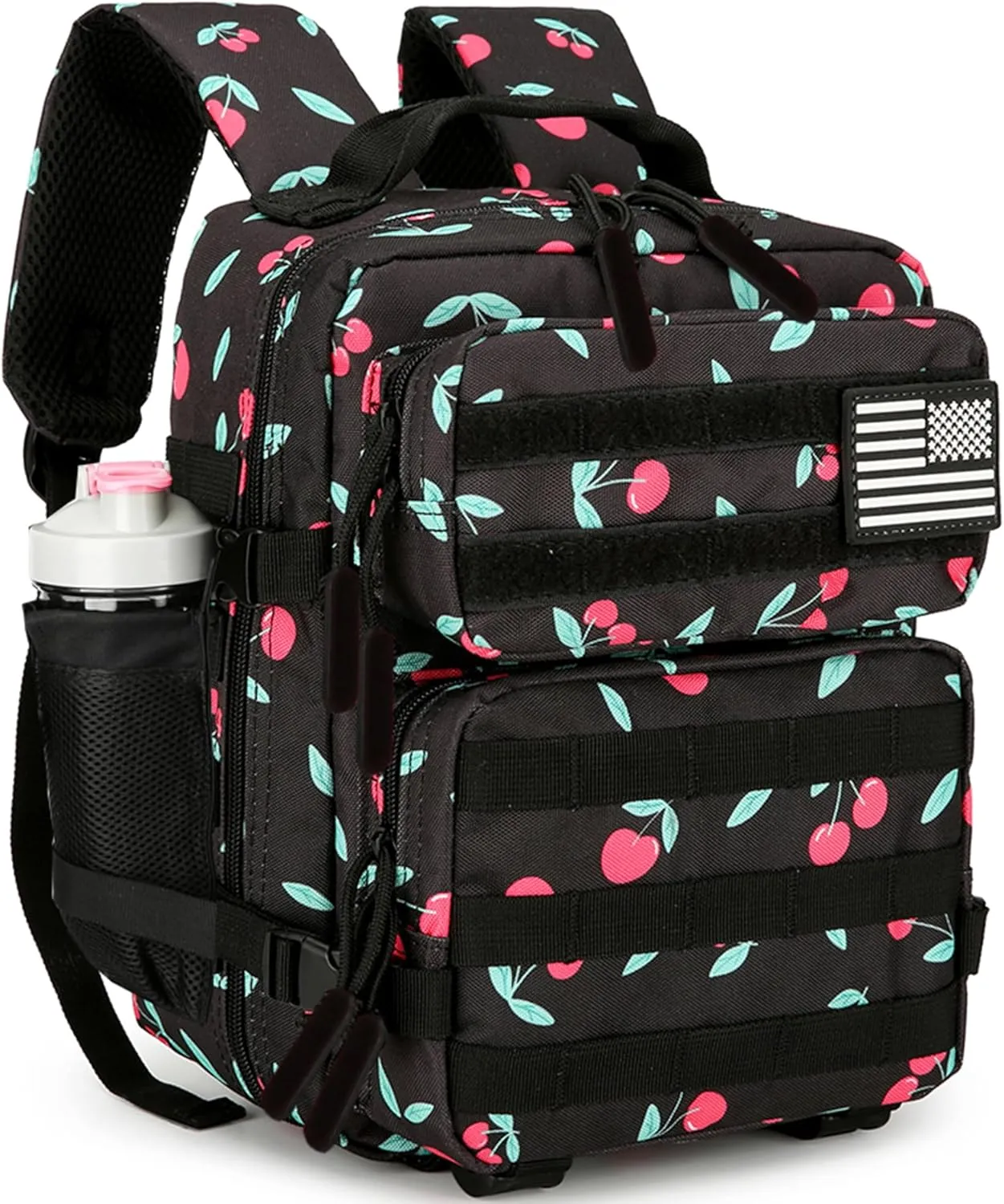 9L Mini Tactical Backpack for Men and Women, Tactical Backpack Small for Hiking, Small Tactical Bag (Cherry Black)