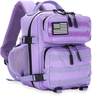 9L Mini Tactical Backpack for Men and Women, Tactical Backpack Small for Hiking, Small Tactical Bag（Light Purple）