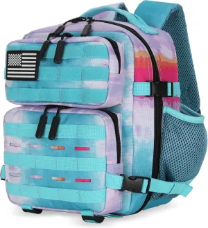 9L Tactical Assault Backpack Gym Backpack Hiking Travel Backpack Camping Backpack (Rainbow Tie-Dye)