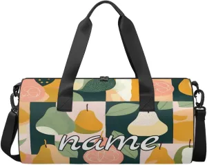 Abstract Fruit Apples Pears Custom Duffel Bags Weekender Bags Custom Sport Duffel Bag Carry on Overnight Weekender Bag