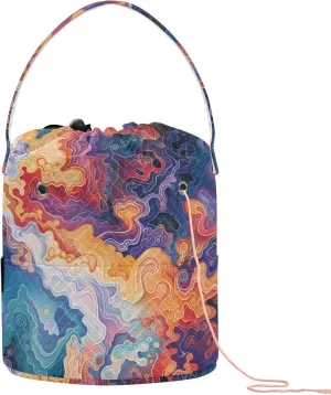 Abstract Oceans Clouds Colorful Crochet Yarn Bag Bag Yarn Storage Organizer Portable Travel Bag for Crochet Hook Travel Accessory