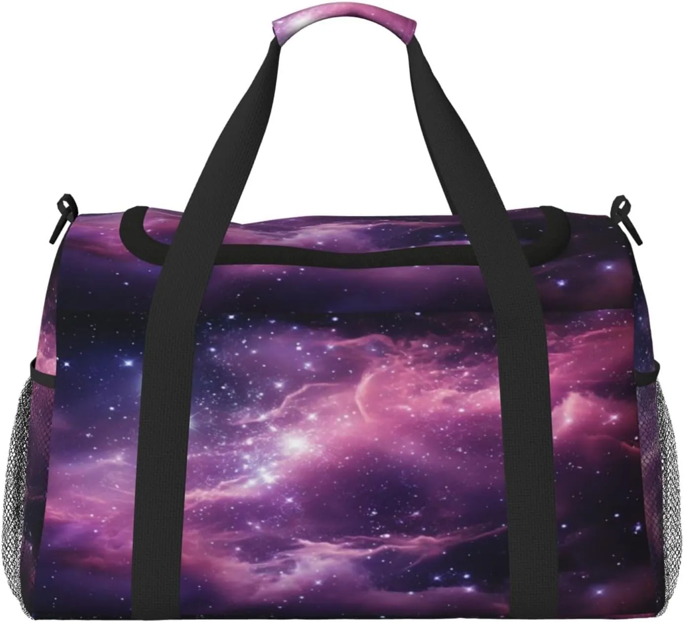 Abstract Purple Galaxy Nebula Duffle Bag Travel Duffel Bags for Men Women Waterproof Gym Overnight Weekender Bag Carry on Tote Bag