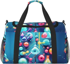 Abstract Science Chemistry Illustration 3D print Carry on Luggage for Women Men Shoulder Weekender Crossbody Bag for Yoga Travel Must Haves
