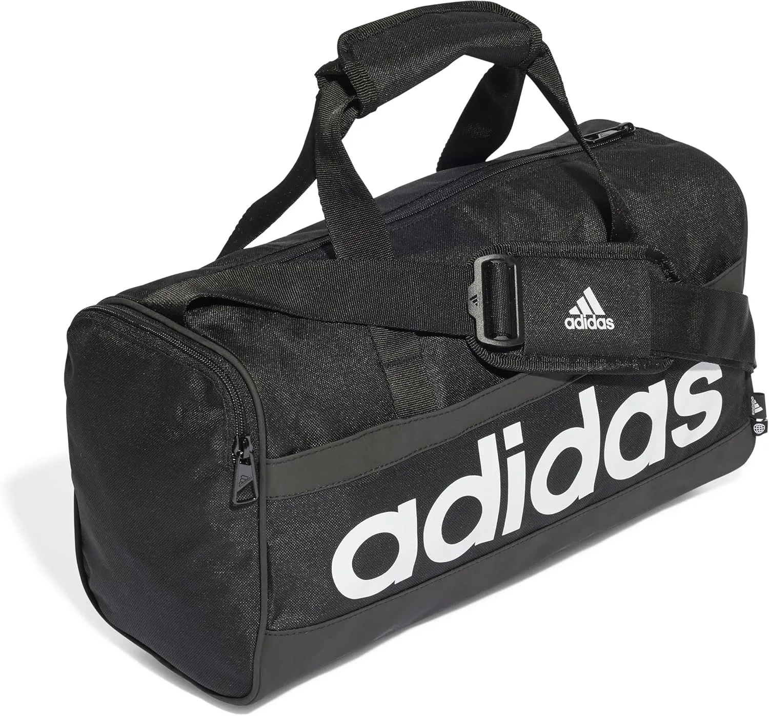 adidas Essentials Linear Duffel Bag, Black/White, X-Small, Black/White, youth x-small / 16, Utility